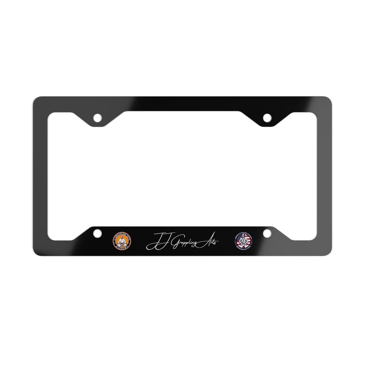 JJ Grappling Arts Metal License Plate Frame - Black