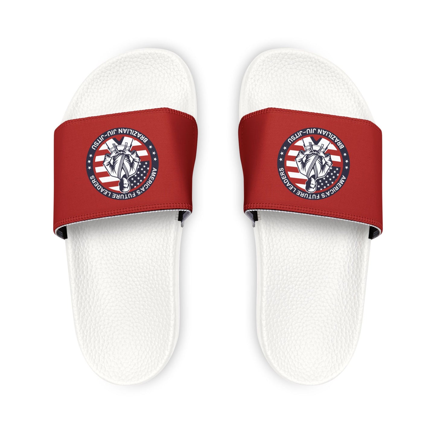 PERSONALIZABLE America's Future Leaders Brazilian Jiu Jitsu Youth Removable-Strap Sandals - Red