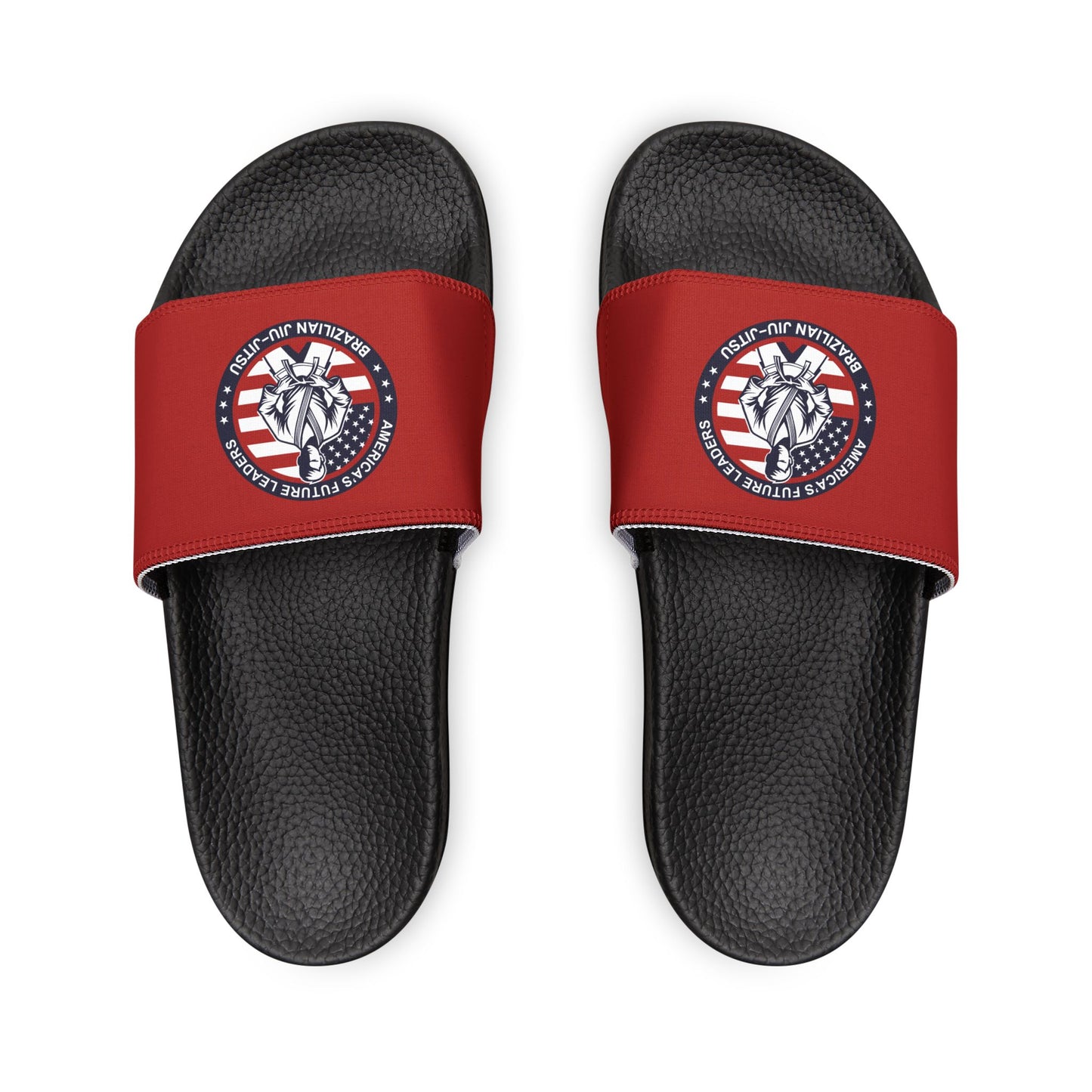 PERSONALIZABLE America's Future Leaders Brazilian Jiu Jitsu Youth Removable-Strap Sandals - Red