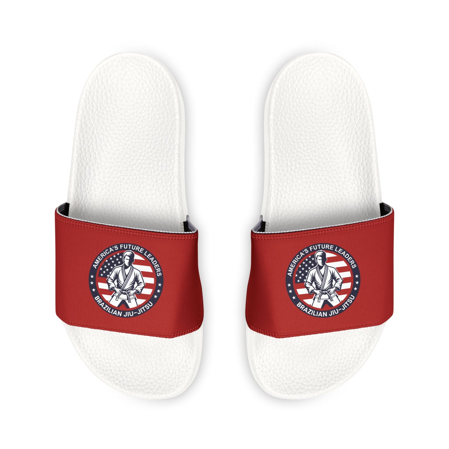 PERSONALIZABLE America's Future Leaders Brazilian Jiu Jitsu Youth Removable-Strap Sandals - Red