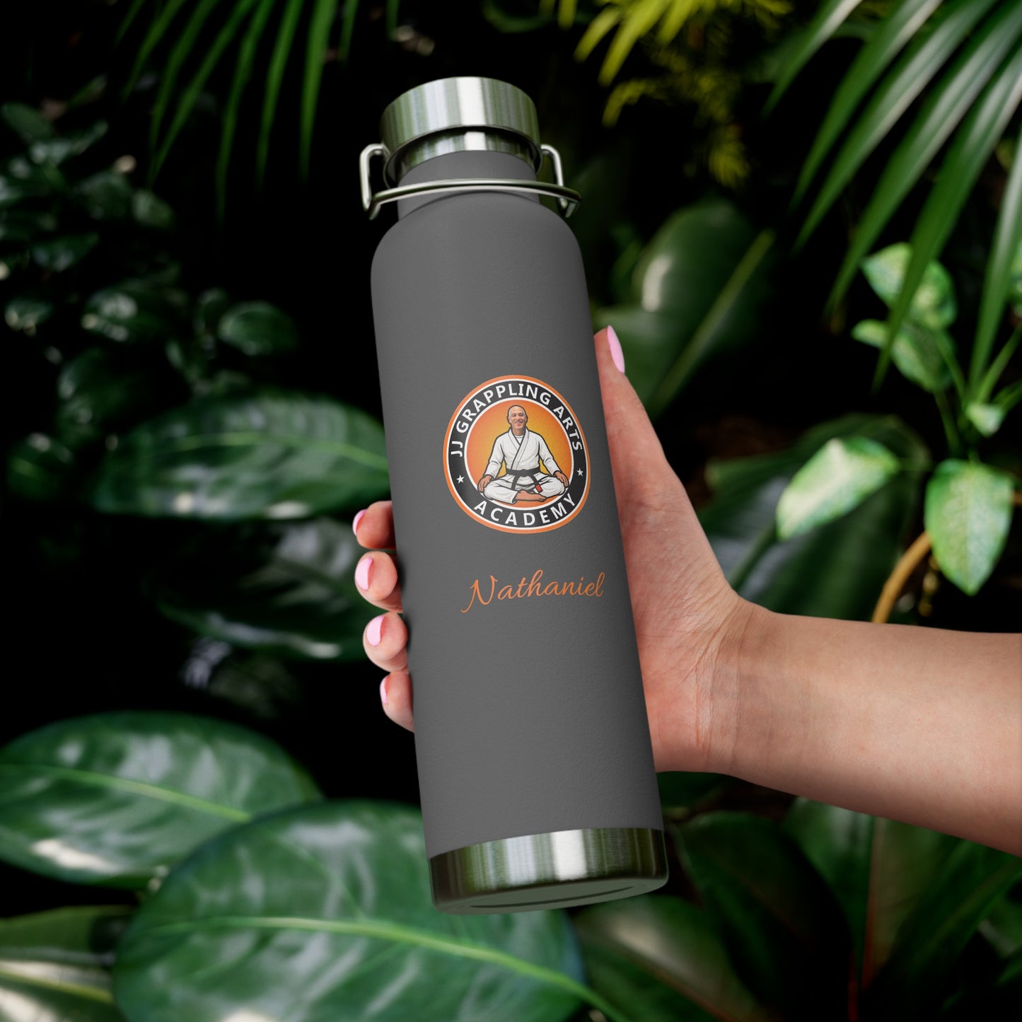 PERSONALIZED JJ Grappling Arts Academy Copper Vacuum Insulated Bottle, 22oz, 7 Colors