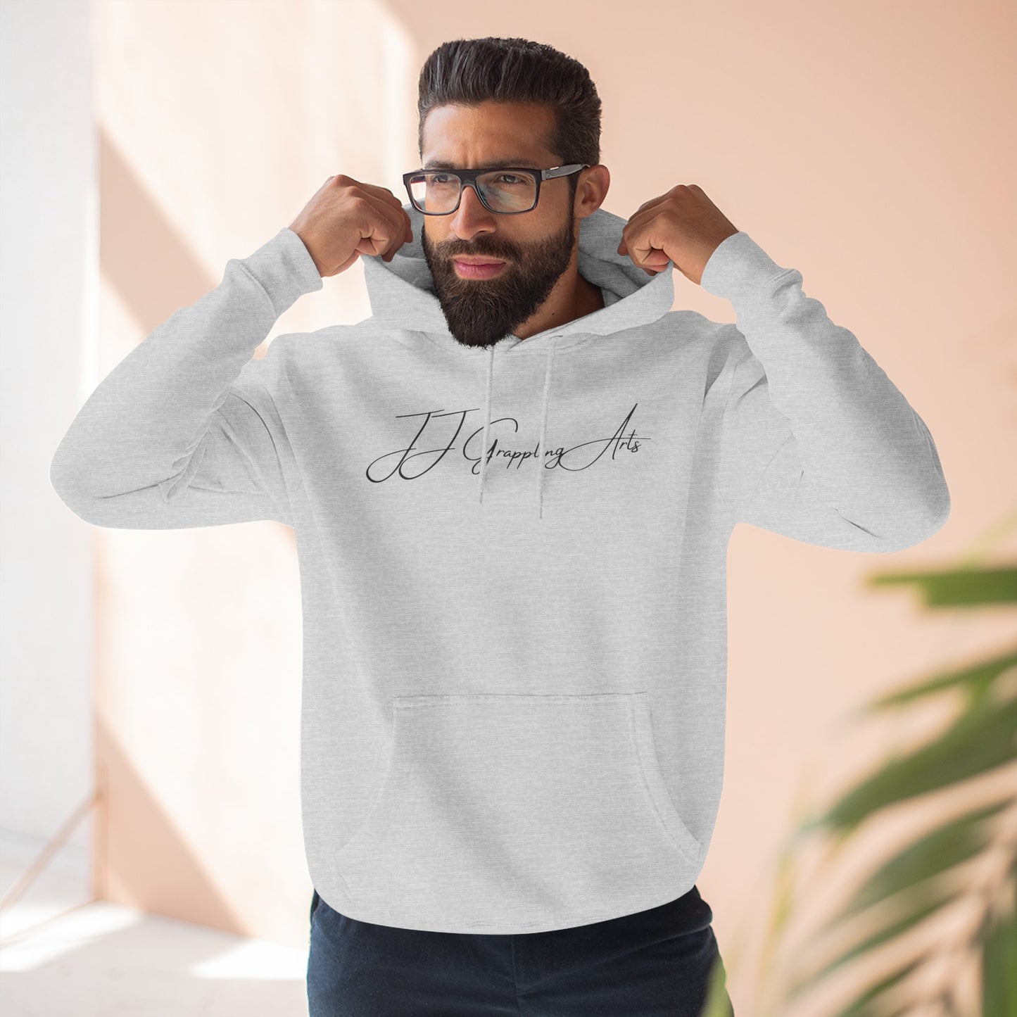 JJ Grappling Arts Signature Minimalist Three-Panel Fleece Hoodie, 4 Colors - Lane Seven