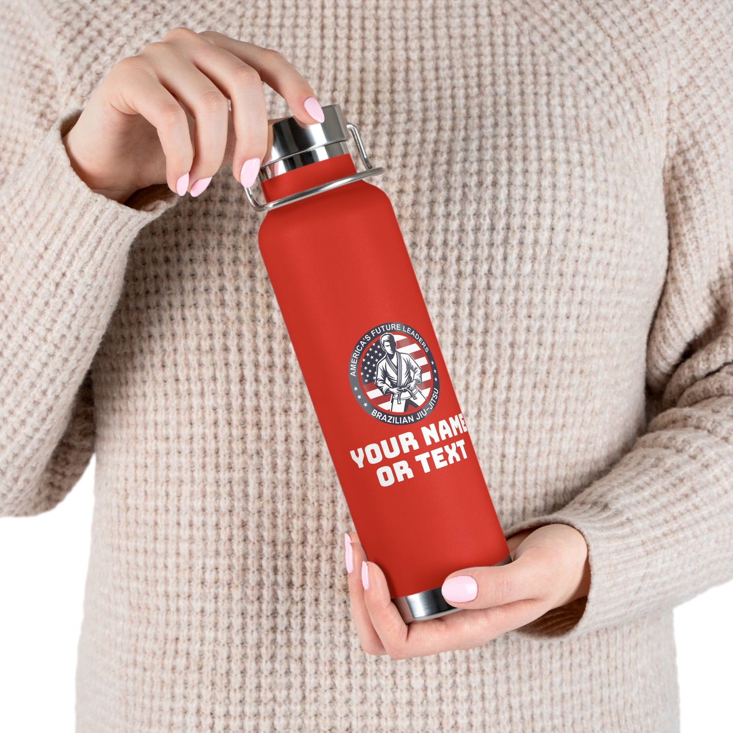 PERSONALIZABLE America's Future Leaders Brazilian Jiu Jitsu Copper Vacuum Insulated Bottle, 22oz