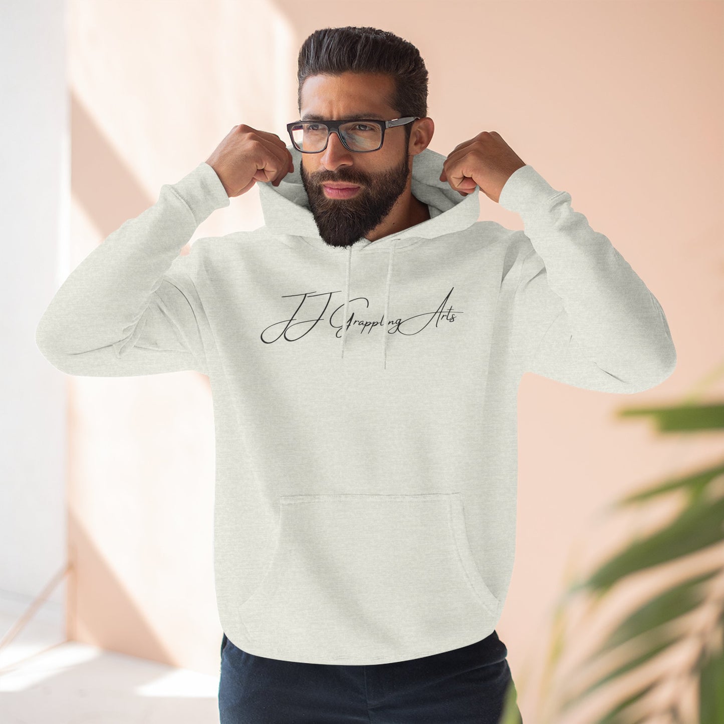 JJ Grappling Arts Signature Minimalist Three-Panel Fleece Hoodie, 4 Colors - Lane Seven