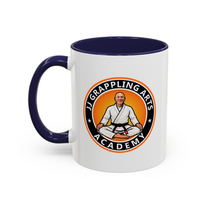 PERSONALIZED JJ Grappling Arts Academy Accent Handle Coffee Mug (11, 15oz), 5 colors