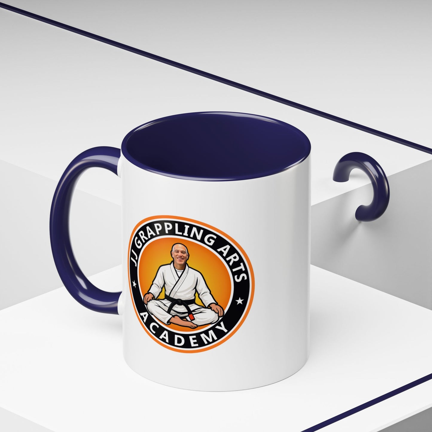 PERSONALIZED JJ Grappling Arts Academy Accent Handle Coffee Mug (11, 15oz), 5 colors