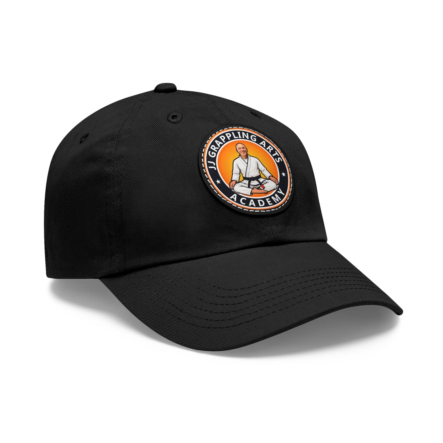 JJ Grappling Arts Academy UNISEX Dad Hat with Black Leather Patch, 4 Colors