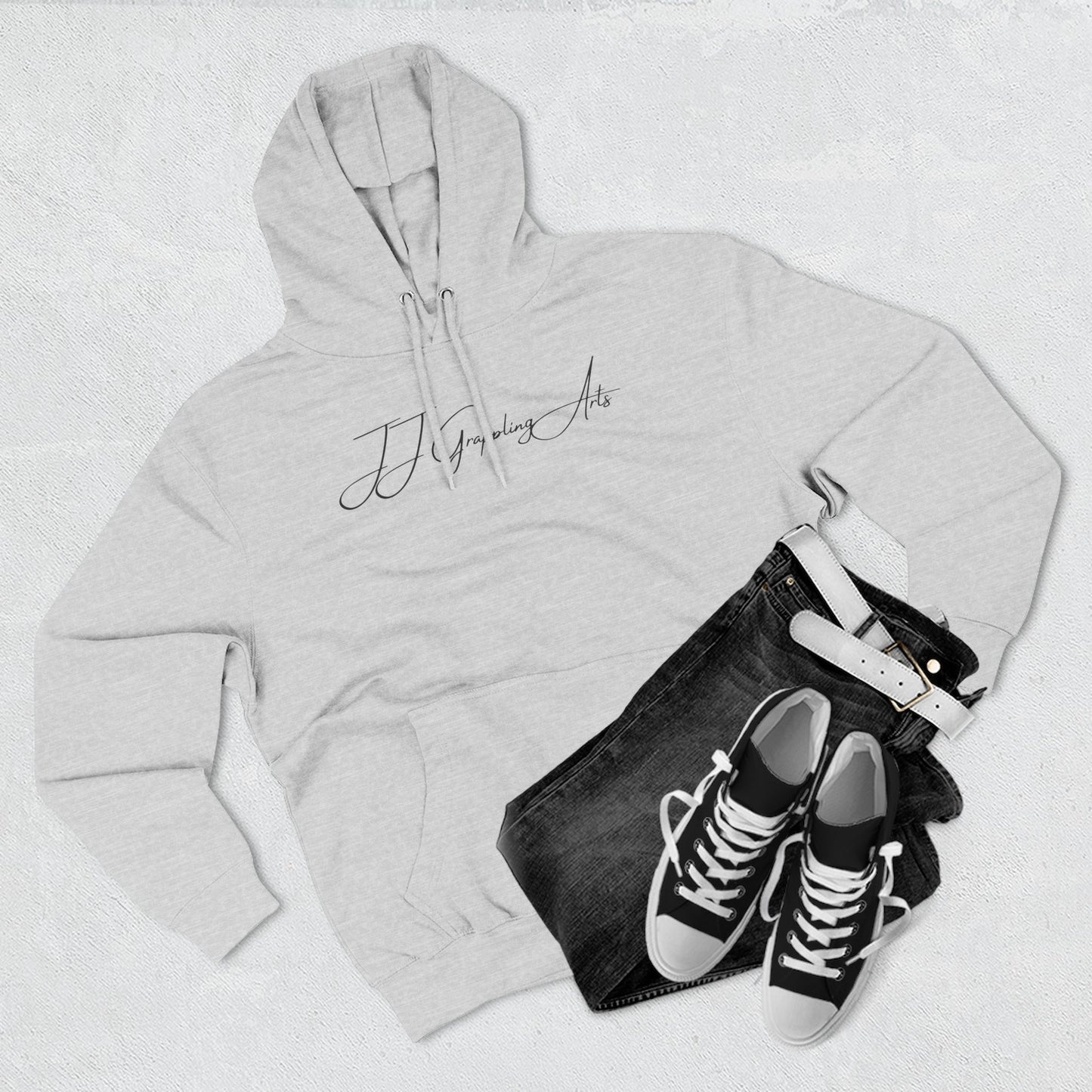 JJ Grappling Arts Signature Minimalist Three-Panel Fleece Hoodie, 4 Colors - Lane Seven