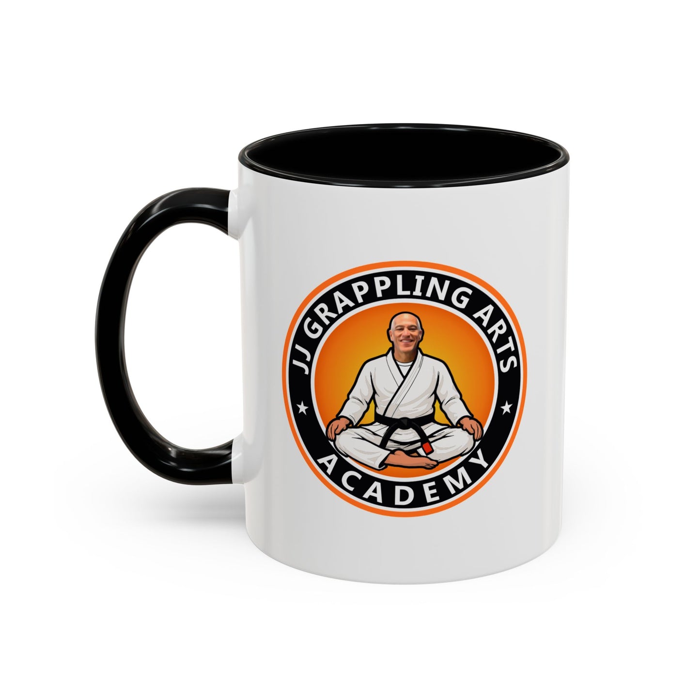 PERSONALIZED JJ Grappling Arts Academy Accent Handle Coffee Mug (11, 15oz), 5 colors