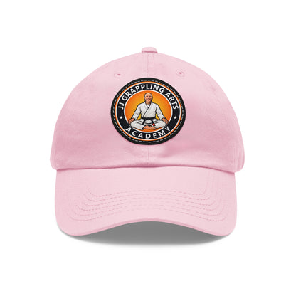 JJ Grappling Arts Academy UNISEX Dad Hat with Black Leather Patch, 4 Colors