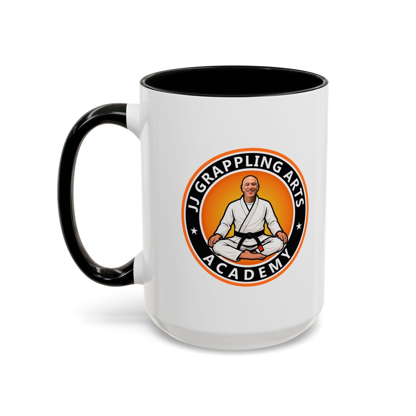 PERSONALIZED JJ Grappling Arts Academy Accent Handle Coffee Mug (11, 15oz), 5 colors