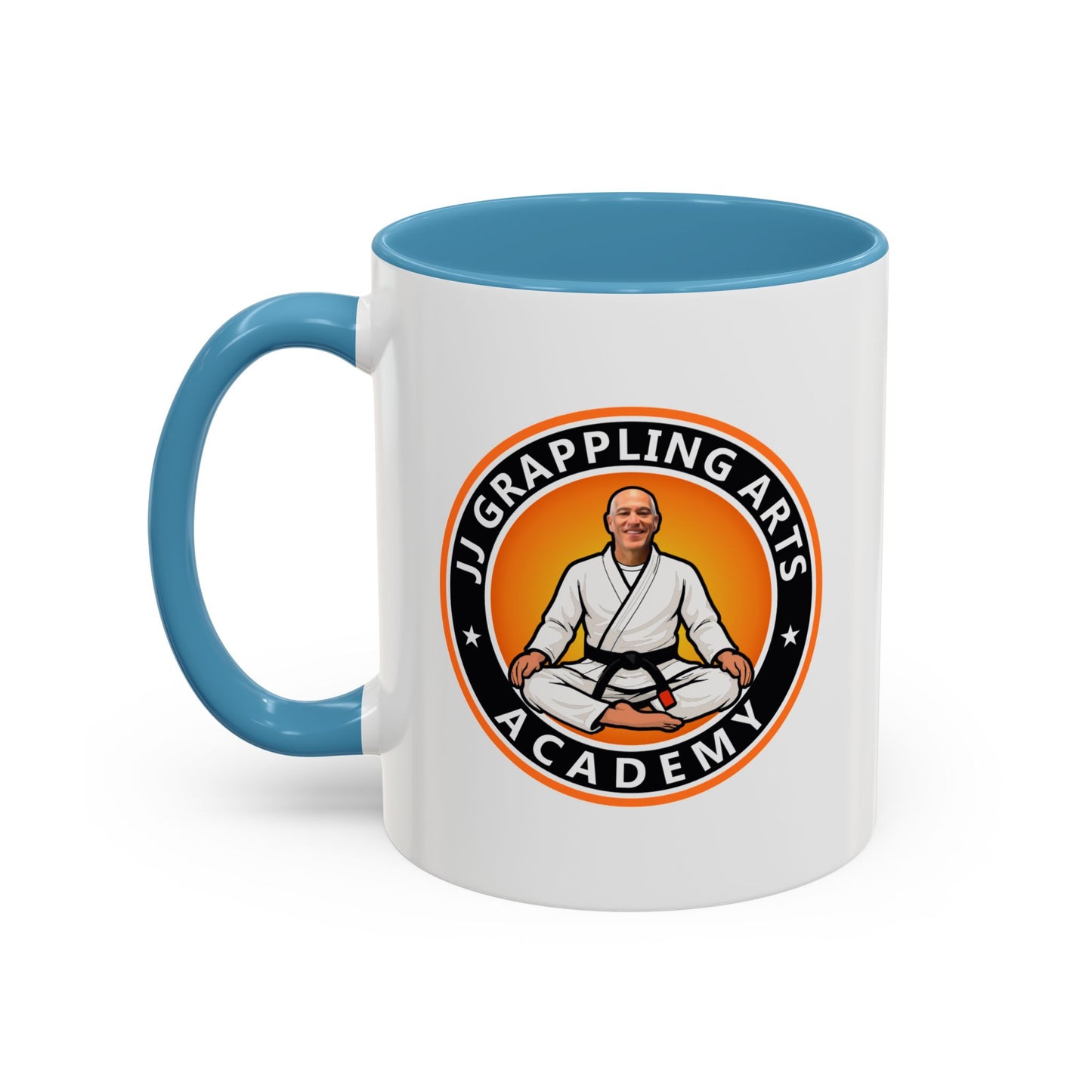 PERSONALIZED JJ Grappling Arts Academy Accent Handle Coffee Mug (11, 15oz), 5 colors