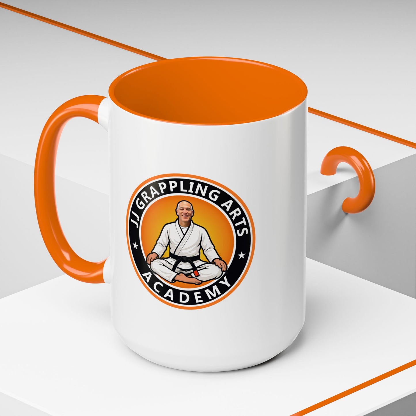 PERSONALIZED JJ Grappling Arts Academy Accent Handle Coffee Mug (11, 15oz), 5 colors