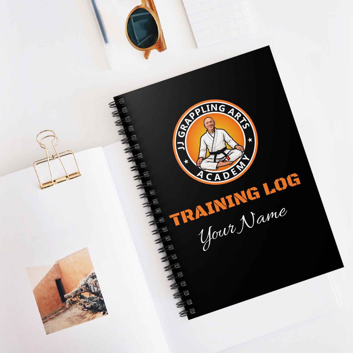 PERSONALIZED JJ Grappling Arts Academy Spiral Training Log - Ruled Line