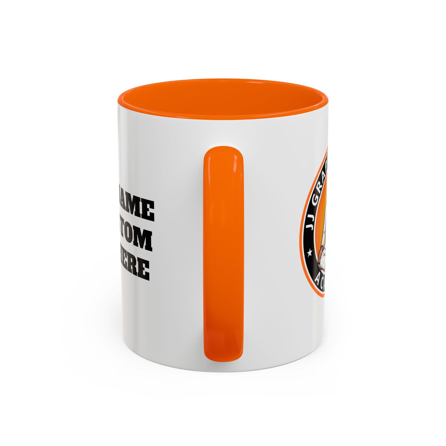 PERSONALIZED JJ Grappling Arts Academy Accent Handle Coffee Mug (11, 15oz), 5 colors