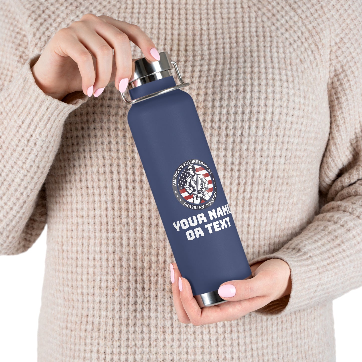 PERSONALIZABLE America's Future Leaders Brazilian Jiu Jitsu Copper Vacuum Insulated Bottle, 22oz