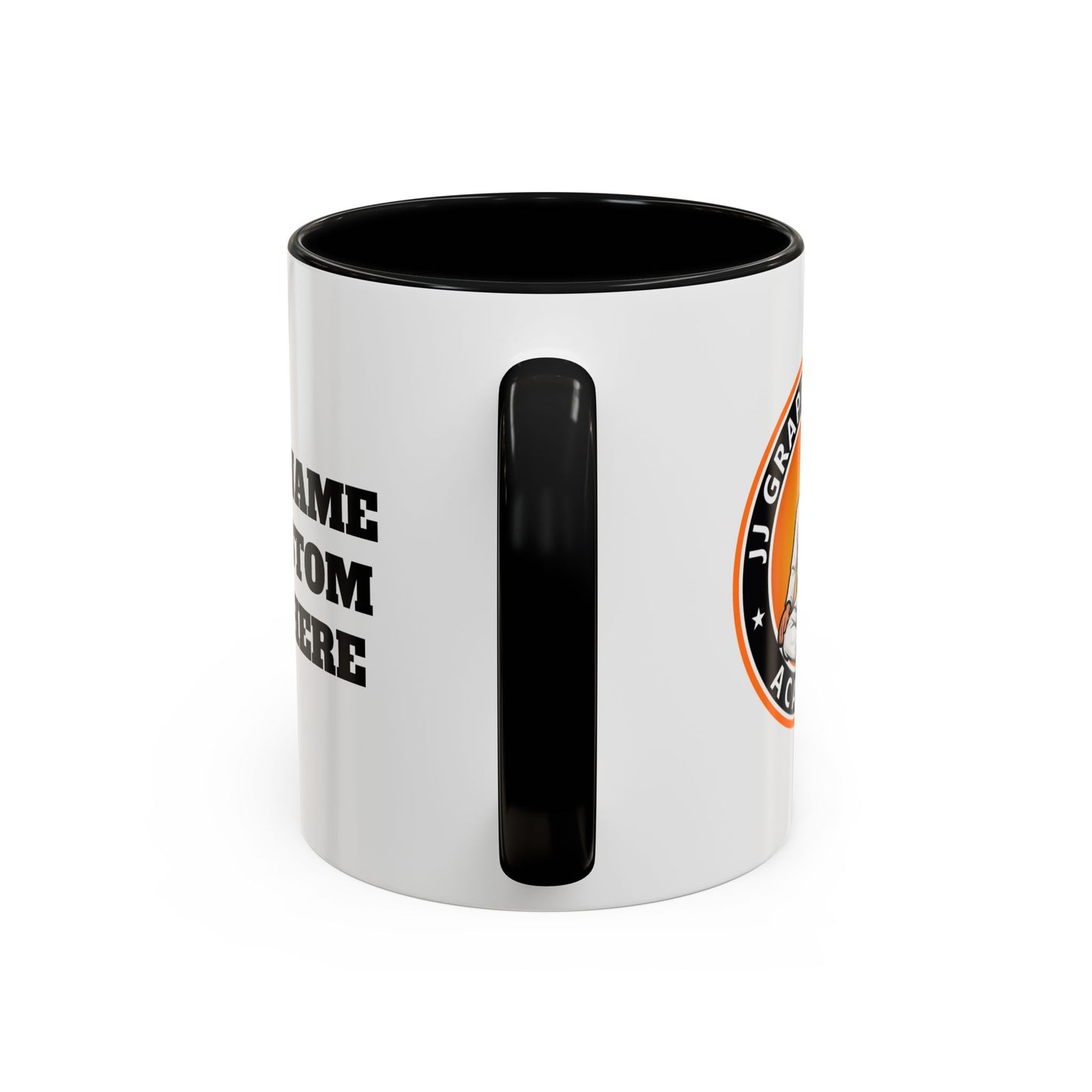 PERSONALIZED JJ Grappling Arts Academy Accent Handle Coffee Mug (11, 15oz), 5 colors