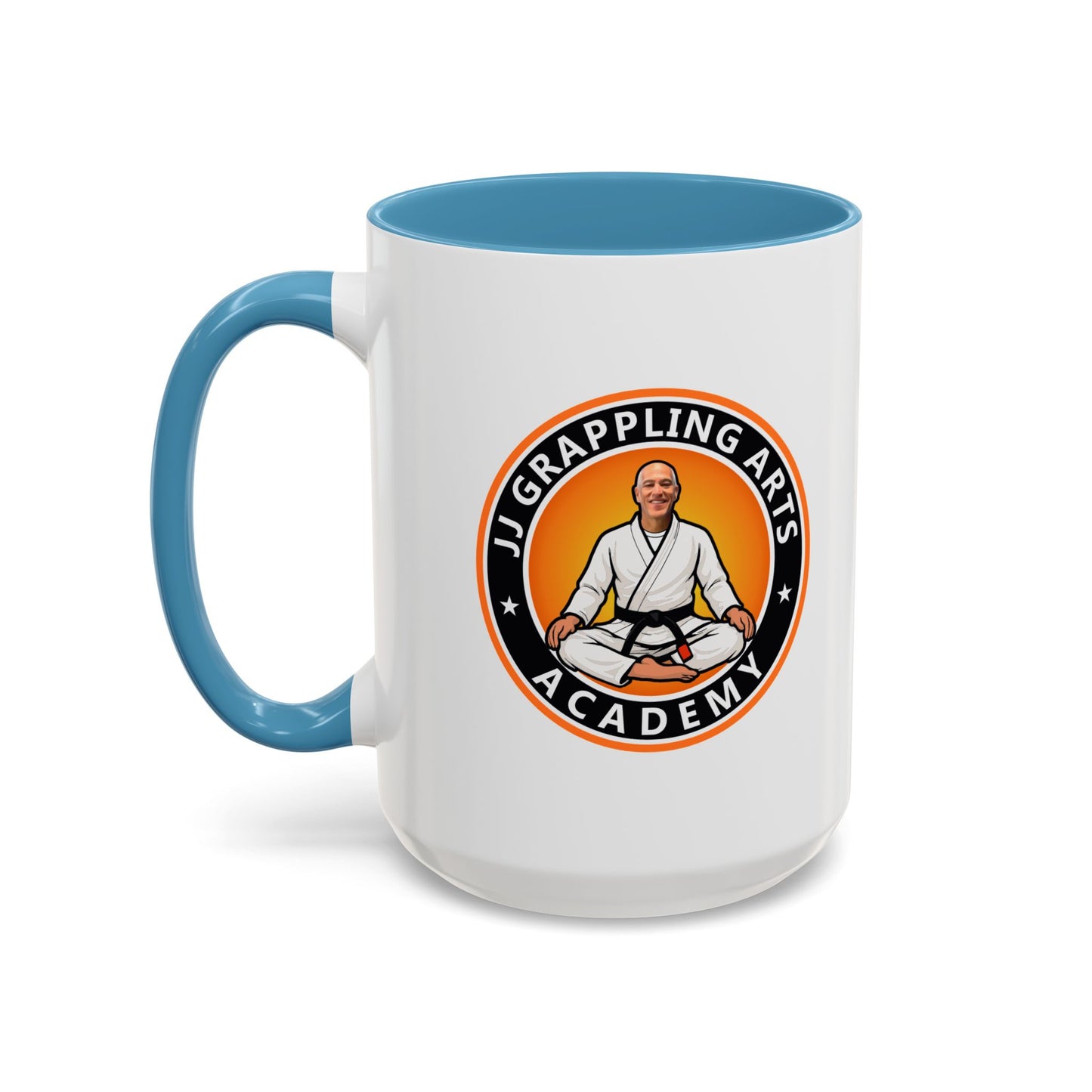 PERSONALIZED JJ Grappling Arts Academy Accent Handle Coffee Mug (11, 15oz), 5 colors