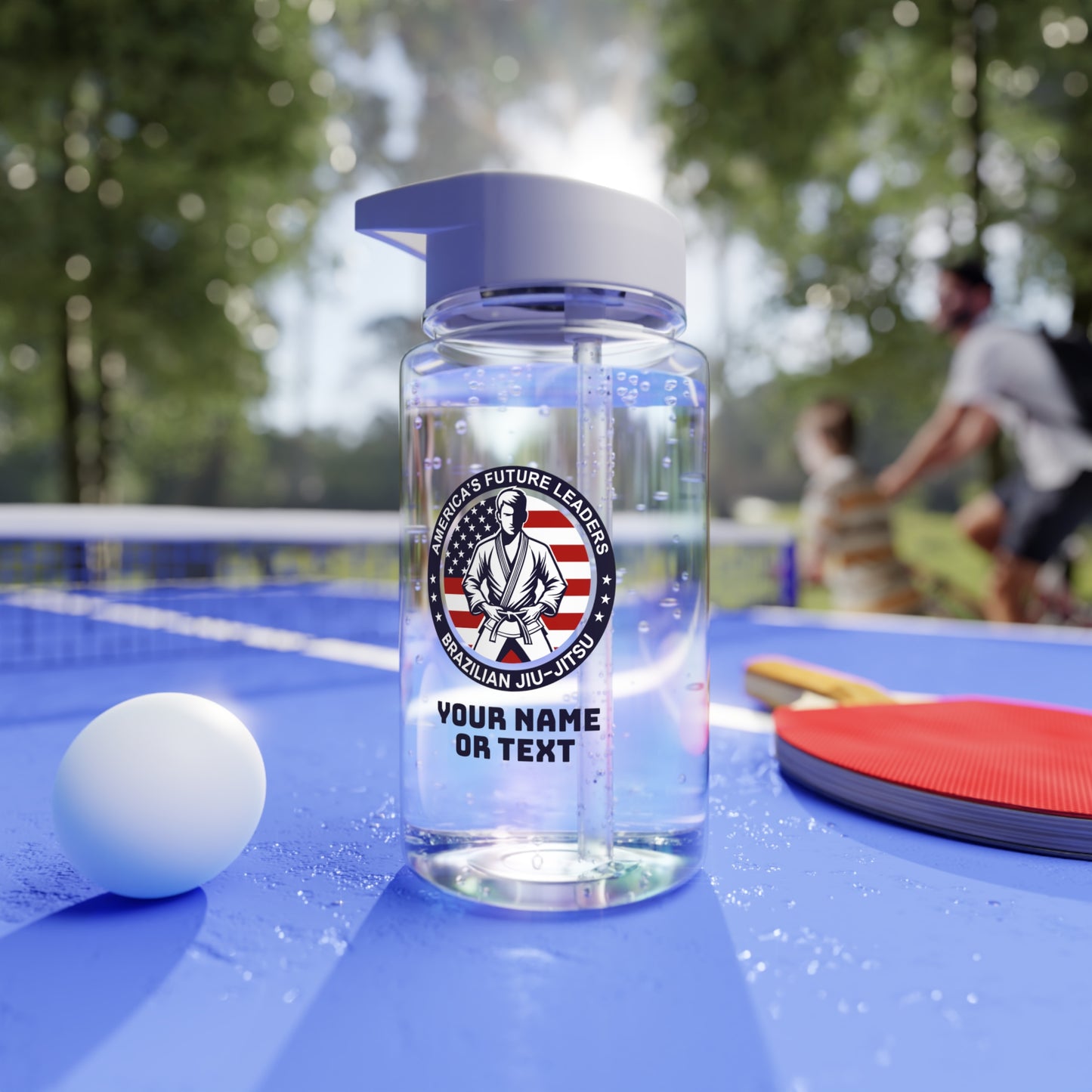 PERSONALIZABLE America's Future Leaders Brazilian Jiu Jitsu Tritan Water Bottle, 2 sizes