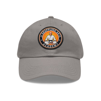JJ Grappling Arts Academy UNISEX Dad Hat with Black Leather Patch, 4 Colors