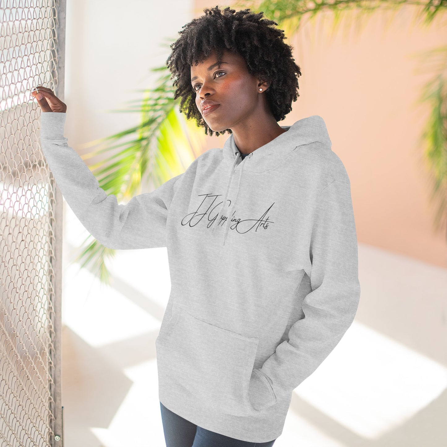 JJ Grappling Arts Signature Minimalist Three-Panel Fleece Hoodie, 4 Colors - Lane Seven