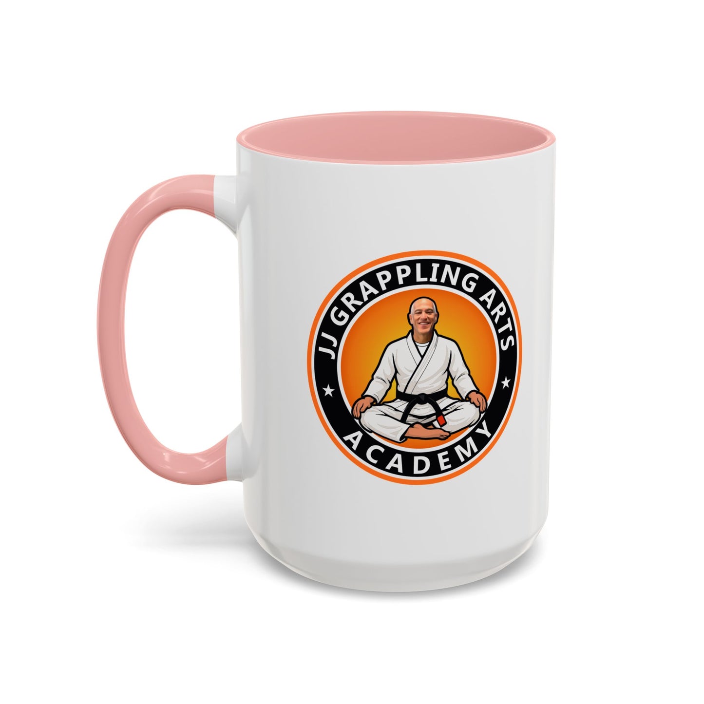 PERSONALIZED JJ Grappling Arts Academy Accent Handle Coffee Mug (11, 15oz), 5 colors
