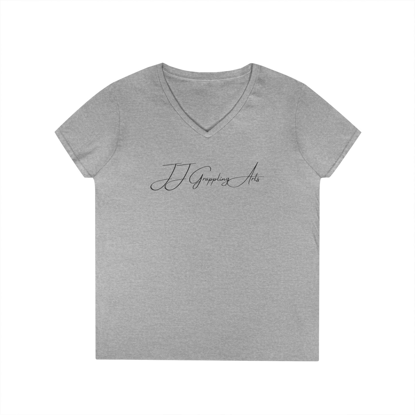 JJ Grappling Arts Signature Minimalist Ladies' V-Neck T-Shirt, 3 Colors - Gildan