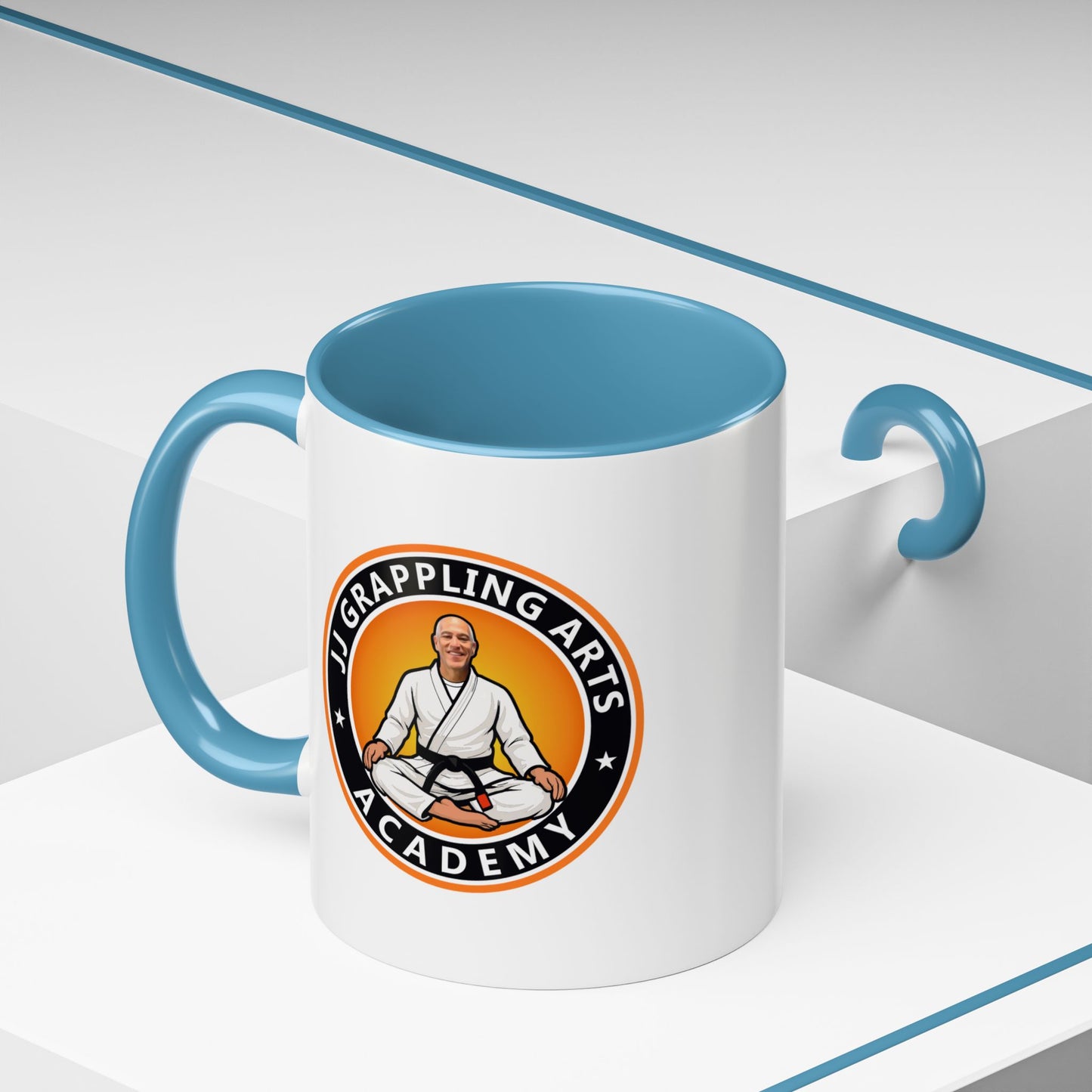 PERSONALIZED JJ Grappling Arts Academy Accent Handle Coffee Mug (11, 15oz), 5 colors