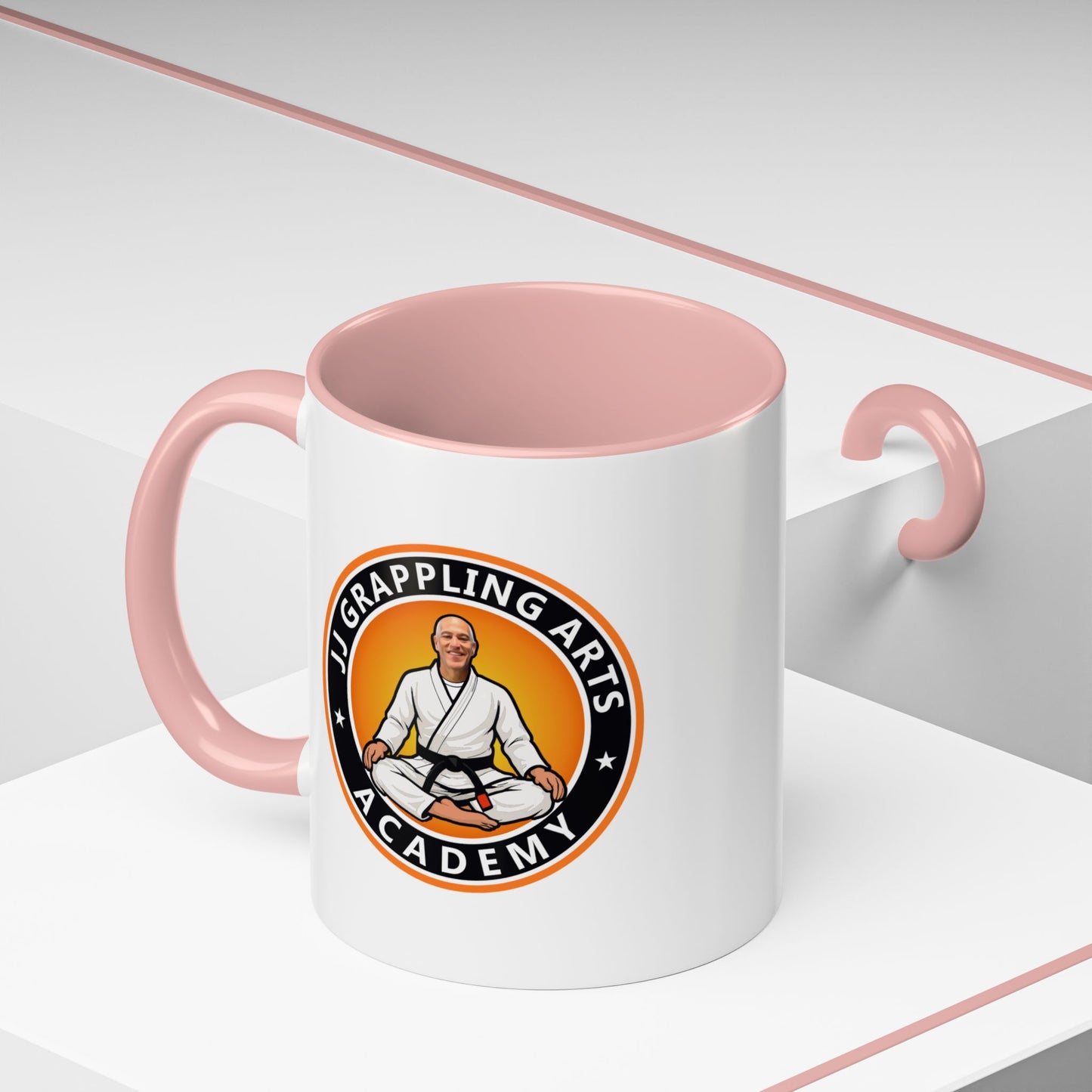 PERSONALIZED JJ Grappling Arts Academy Accent Handle Coffee Mug (11, 15oz), 5 colors
