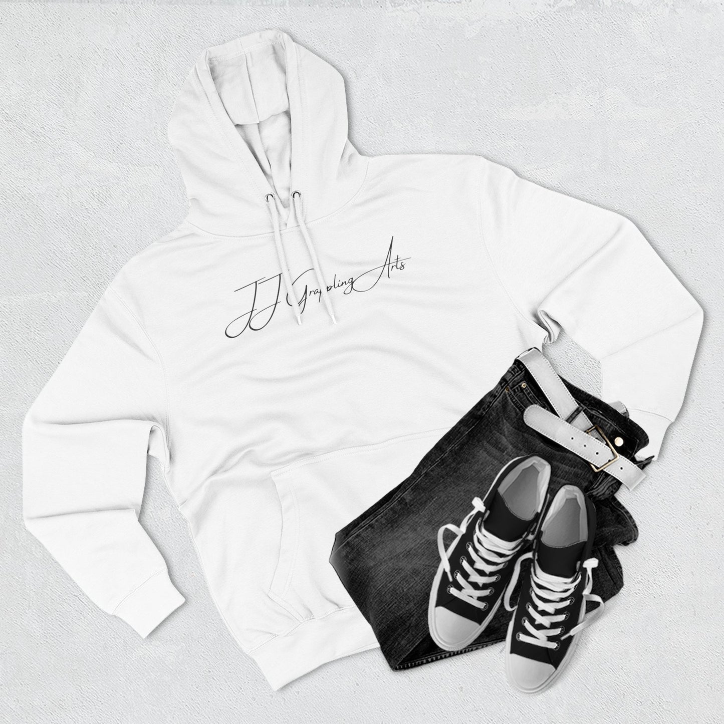 JJ Grappling Arts Signature Minimalist Three-Panel Fleece Hoodie, 4 Colors - Lane Seven