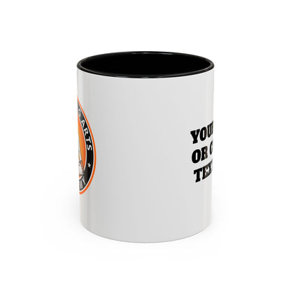 PERSONALIZED JJ Grappling Arts Academy Accent Handle Coffee Mug (11, 15oz), 5 colors