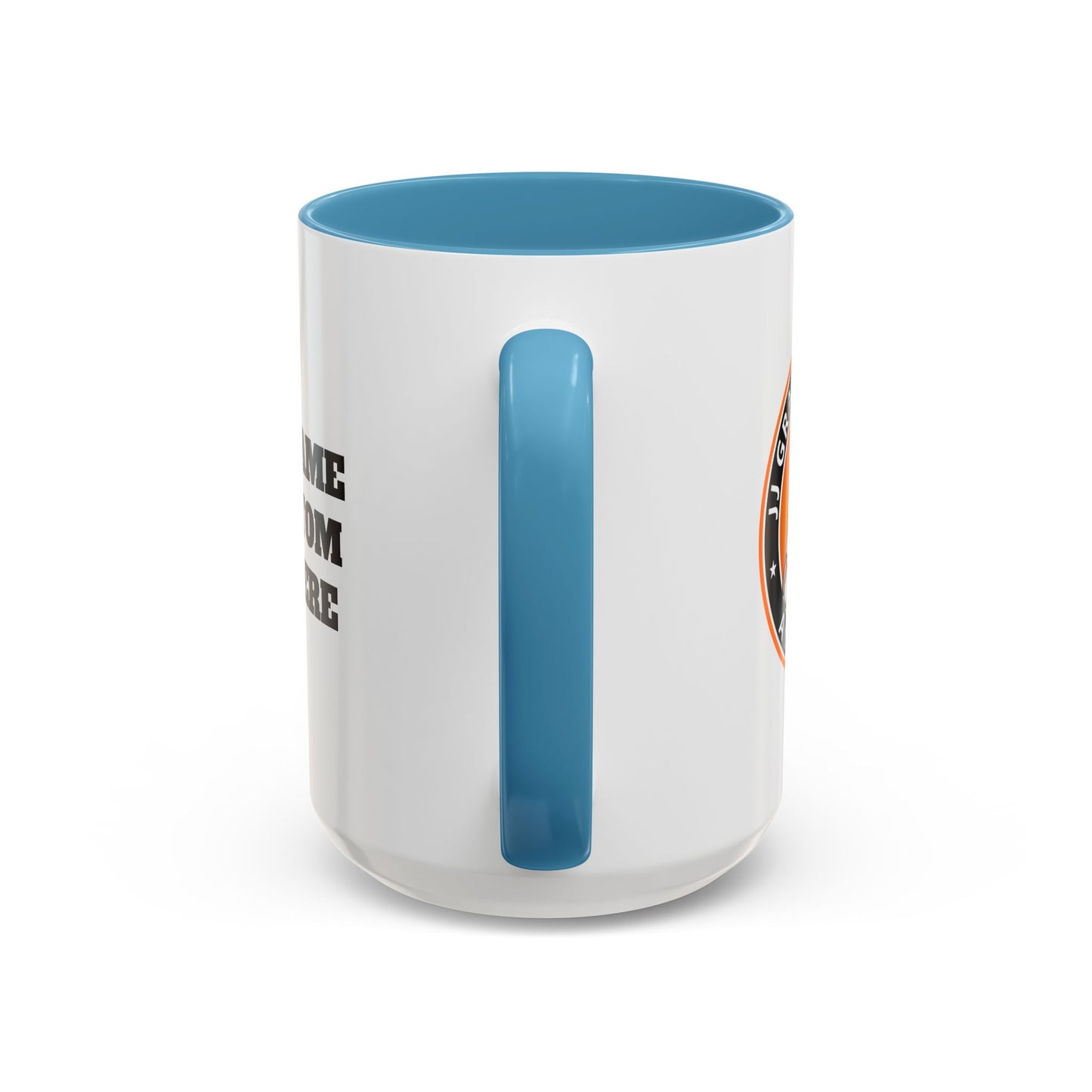PERSONALIZED JJ Grappling Arts Academy Accent Handle Coffee Mug (11, 15oz), 5 colors