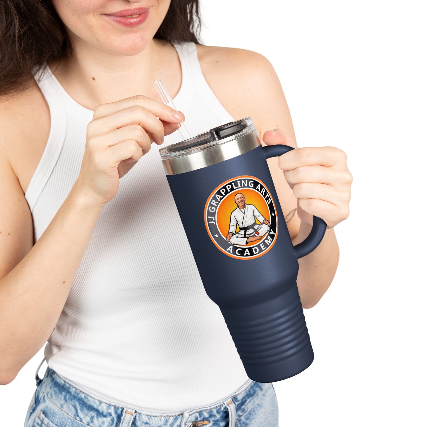 PERSONALIZED JJ Grappling Arts Academy Insulated Travel Mug, 40oz, 8 Colors
