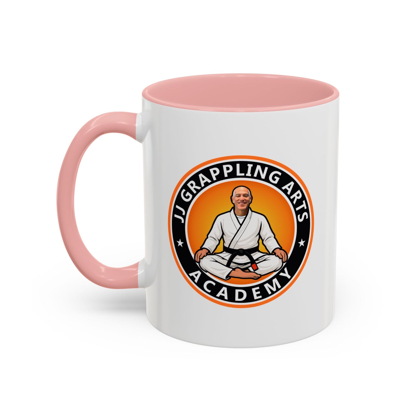 PERSONALIZED JJ Grappling Arts Academy Accent Handle Coffee Mug (11, 15oz), 5 colors