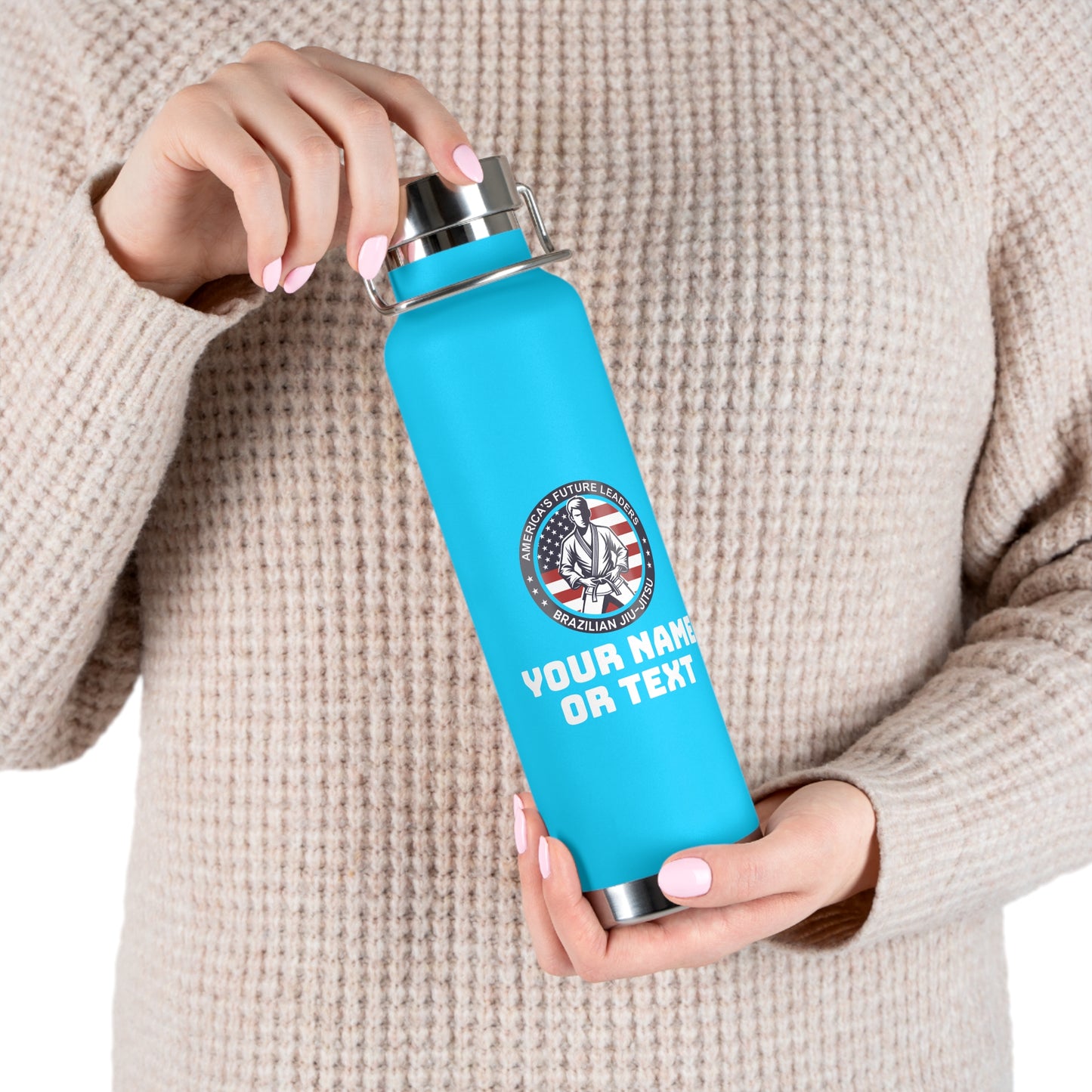 PERSONALIZABLE America's Future Leaders Brazilian Jiu Jitsu Copper Vacuum Insulated Bottle, 22oz