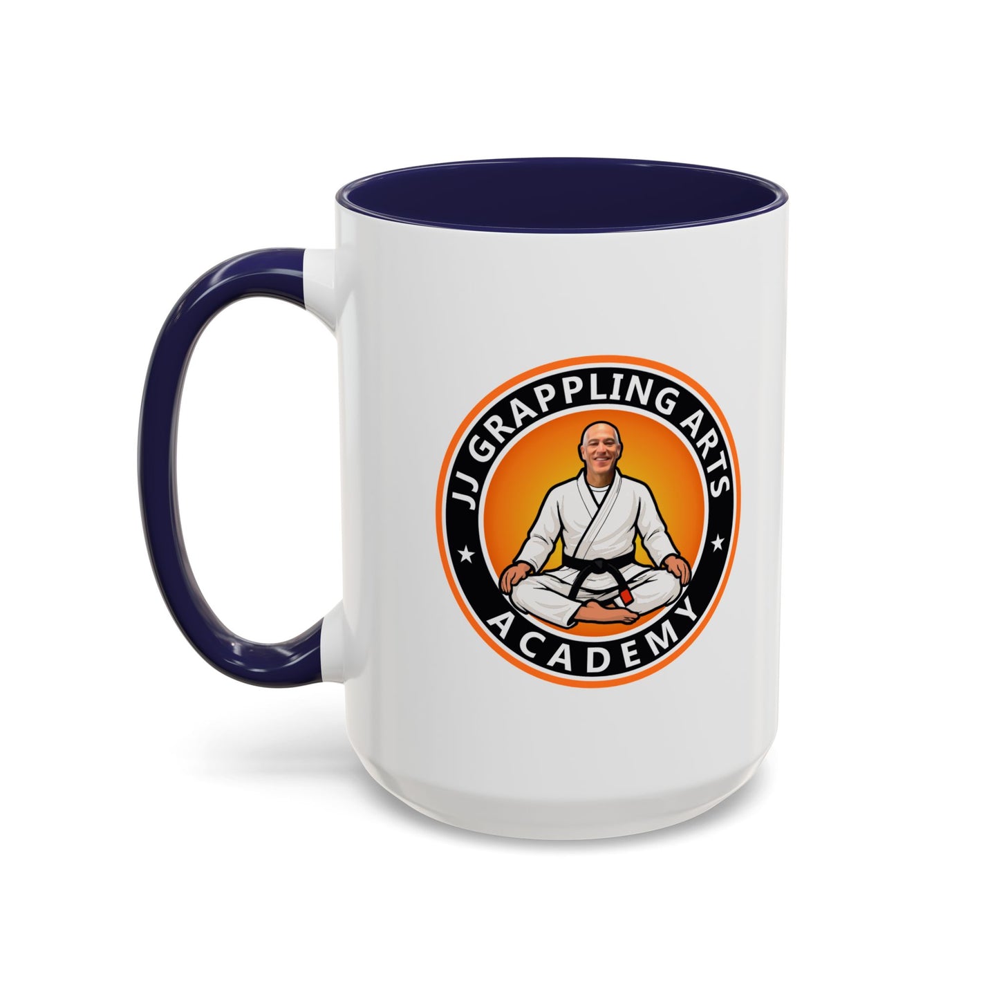 PERSONALIZED JJ Grappling Arts Academy Accent Handle Coffee Mug (11, 15oz), 5 colors