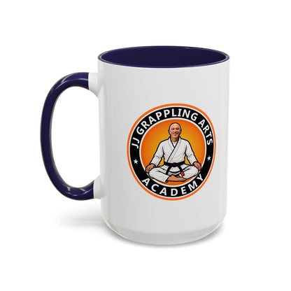PERSONALIZED JJ Grappling Arts Academy Accent Handle Coffee Mug (11, 15oz), 5 colors