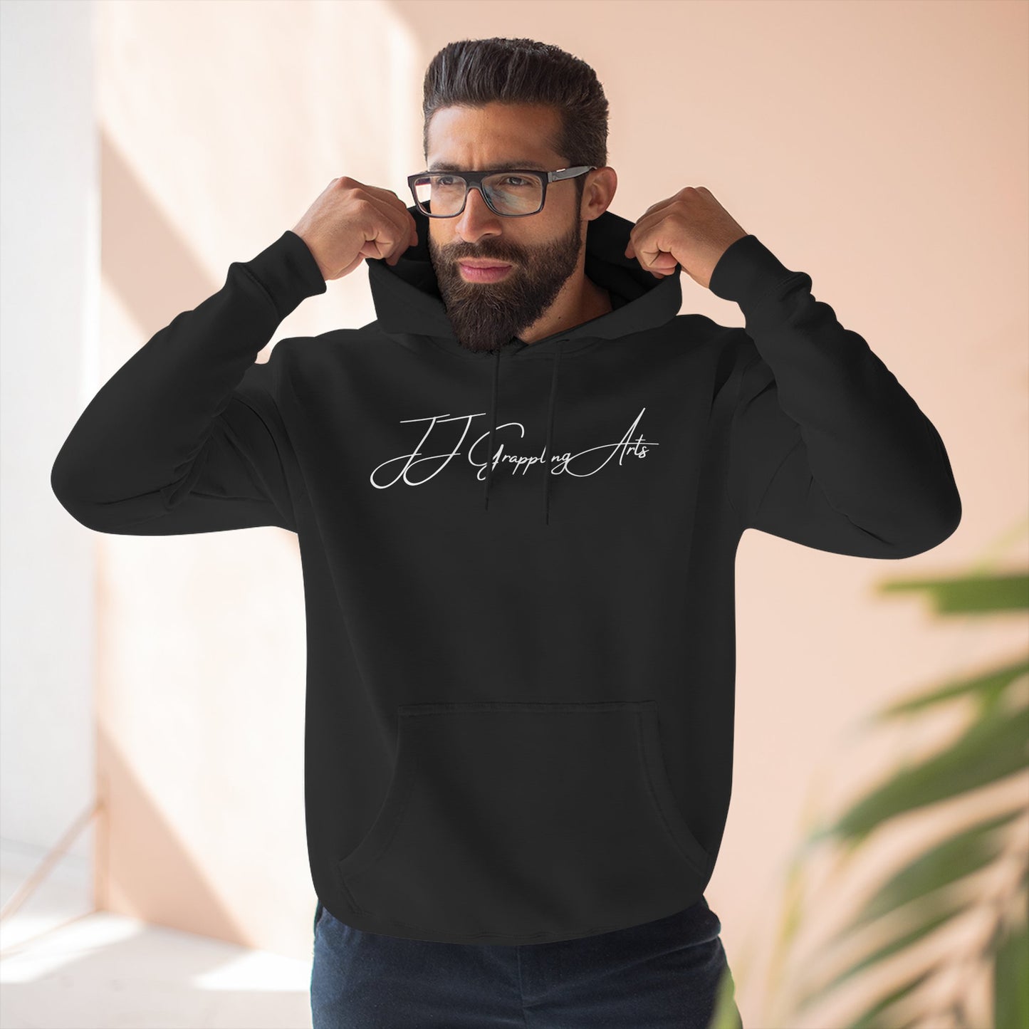 JJ Grappling Arts Signature Minimalist Three-Panel Fleece Hoodie, 4 Colors - Lane Seven