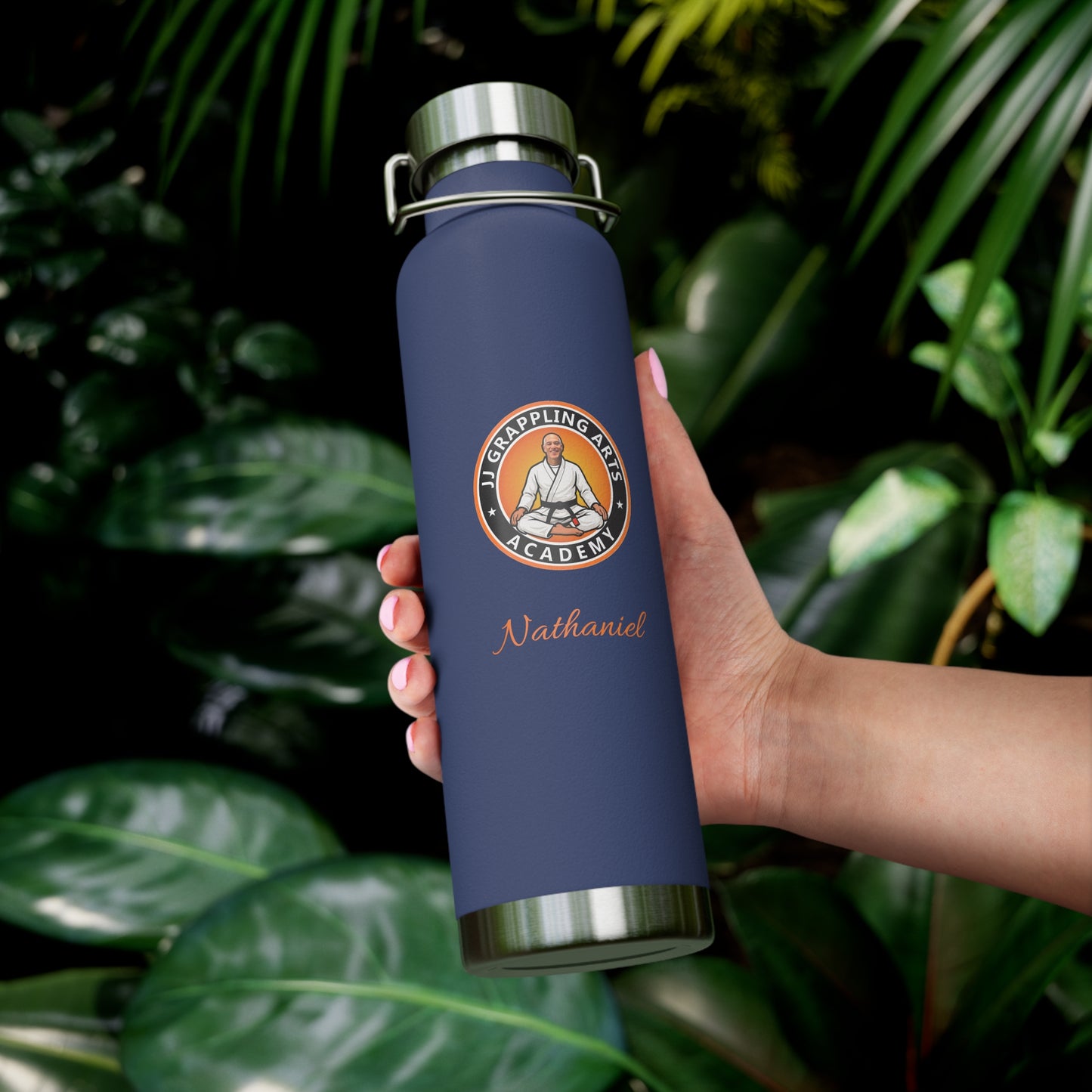 PERSONALIZED JJ Grappling Arts Academy Copper Vacuum Insulated Bottle, 22oz, 7 Colors