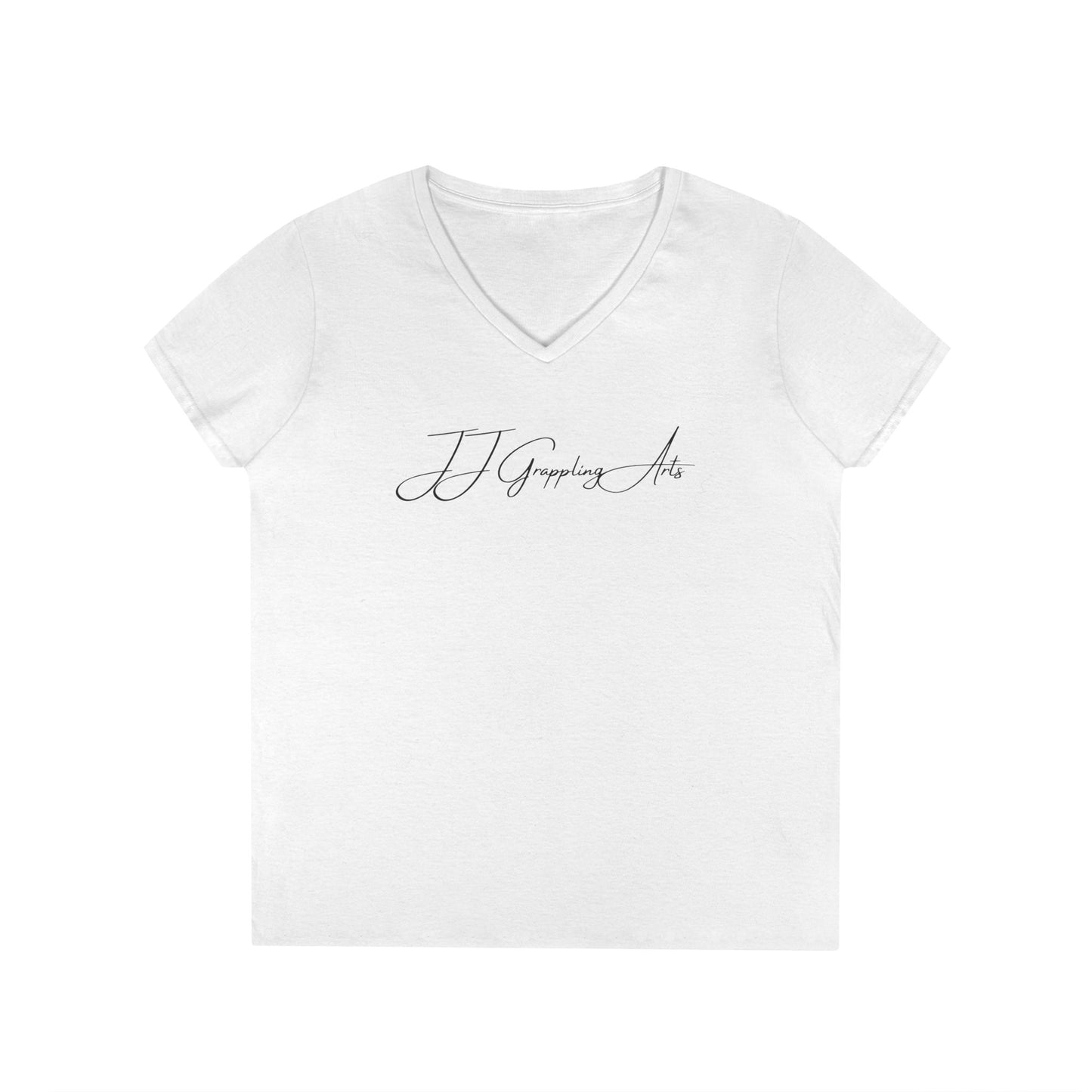 JJ Grappling Arts Signature Minimalist Ladies' V-Neck T-Shirt, 3 Colors - Gildan