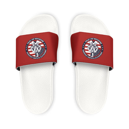 PERSONALIZABLE America's Future Leaders Brazilian Jiu Jitsu Youth Removable-Strap Sandals - Red