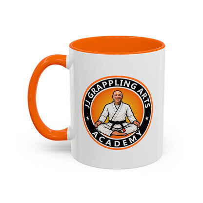 PERSONALIZED JJ Grappling Arts Academy Accent Handle Coffee Mug (11, 15oz), 5 colors