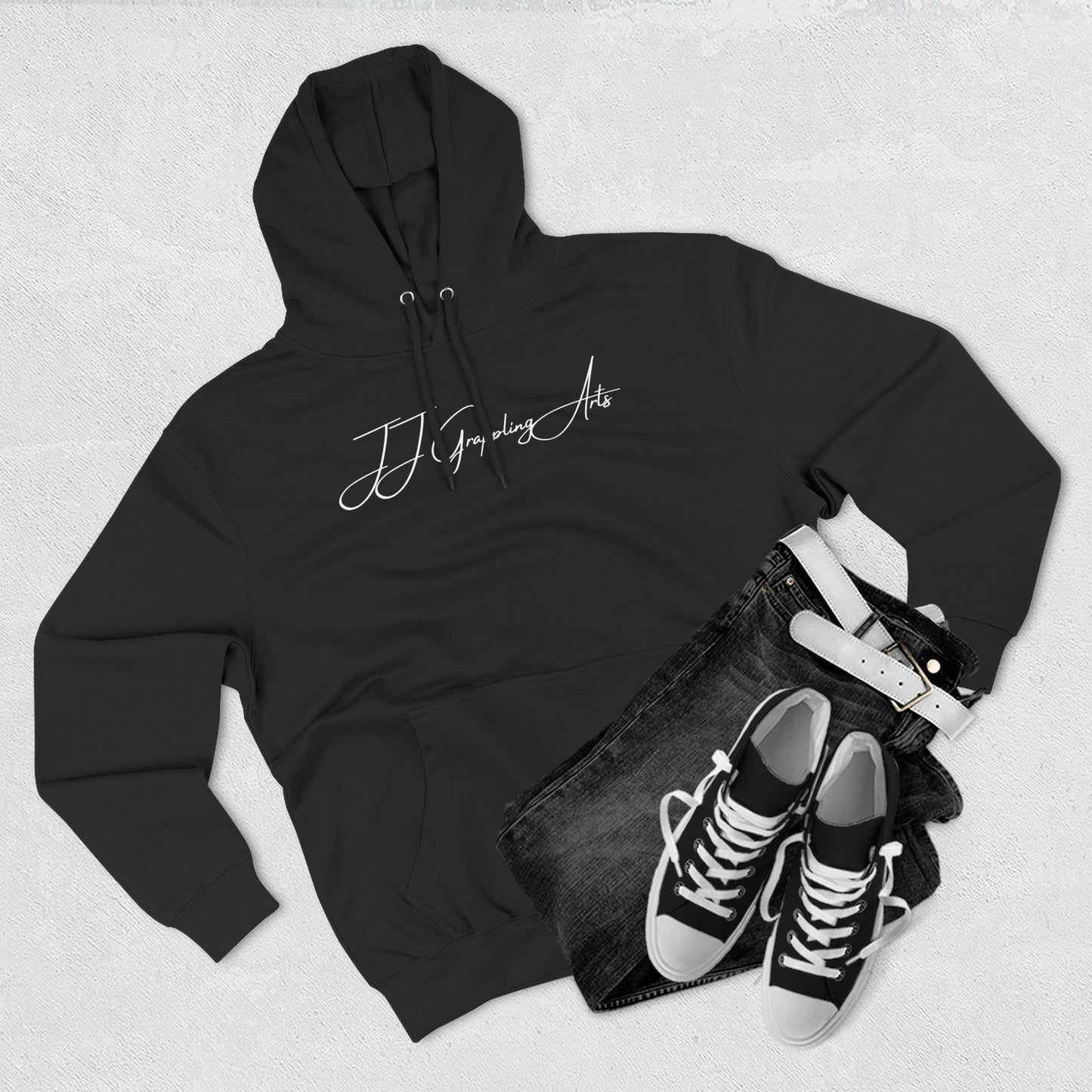 JJ Grappling Arts Signature Minimalist Three-Panel Fleece Hoodie, 4 Colors - Lane Seven
