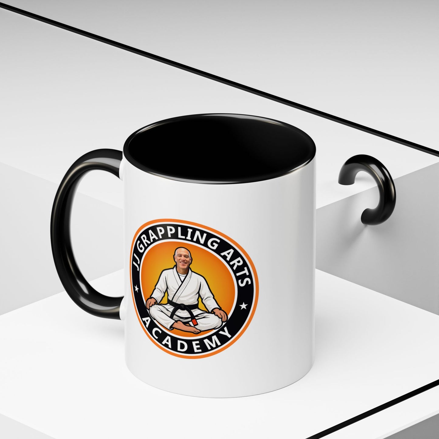 PERSONALIZED JJ Grappling Arts Academy Accent Handle Coffee Mug (11, 15oz), 5 colors