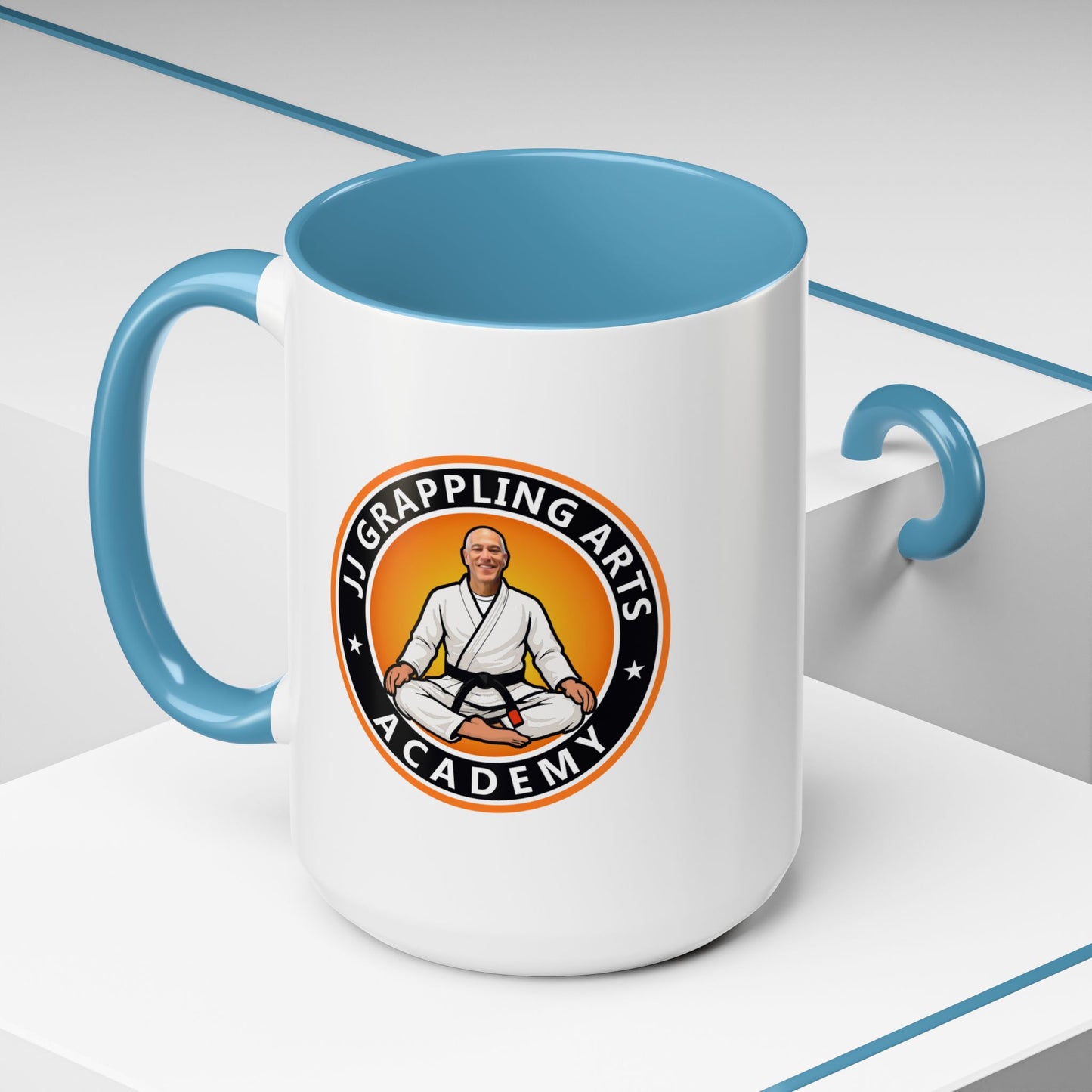 PERSONALIZED JJ Grappling Arts Academy Accent Handle Coffee Mug (11, 15oz), 5 colors