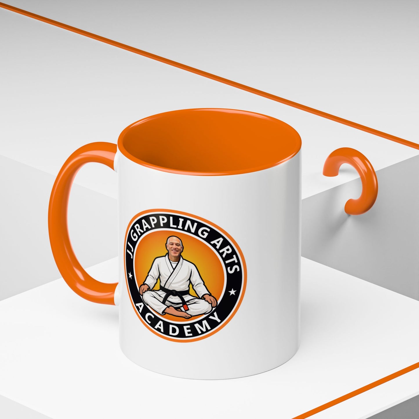 PERSONALIZED JJ Grappling Arts Academy Accent Handle Coffee Mug (11, 15oz), 5 colors