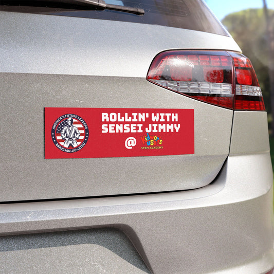 America's Future Leaders BJJ x Kidworks USA Rollin' With Sensei Jimmy Car Magnet 10" x 3"