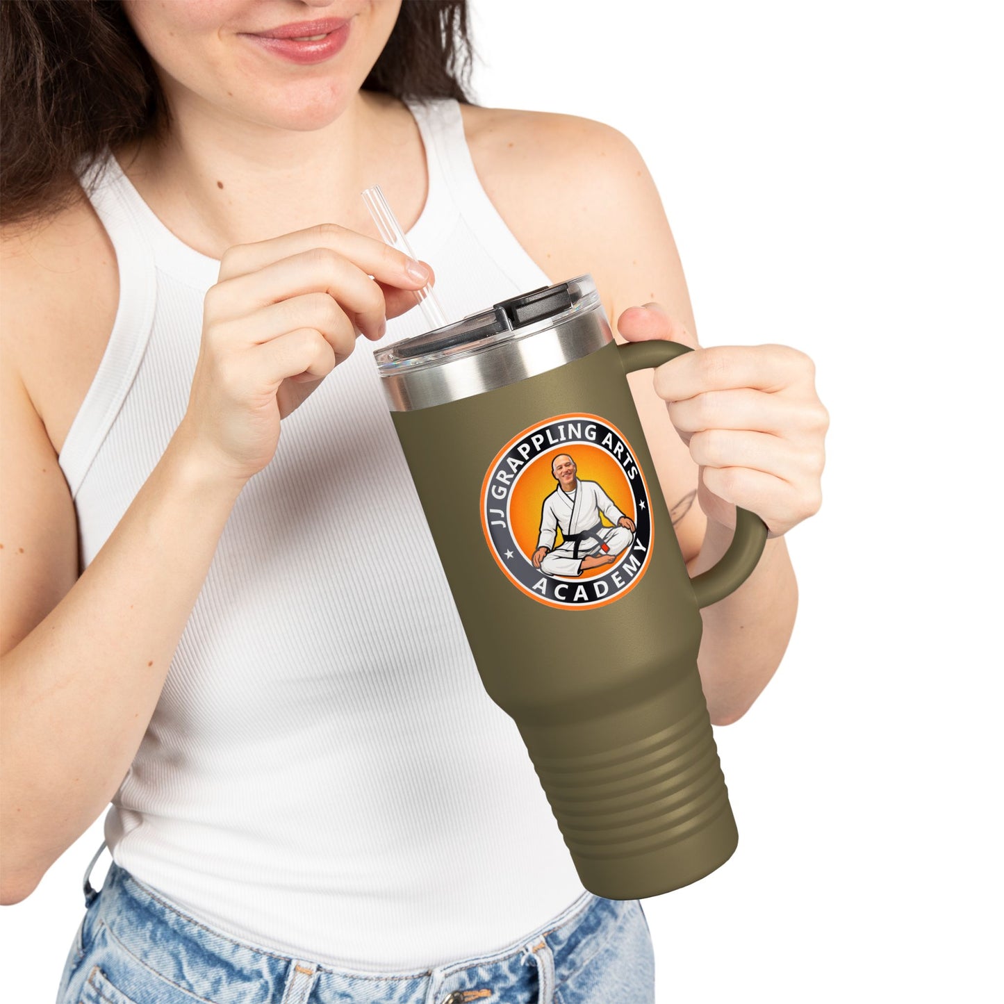 PERSONALIZED JJ Grappling Arts Academy Insulated Travel Mug, 40oz, 8 Colors