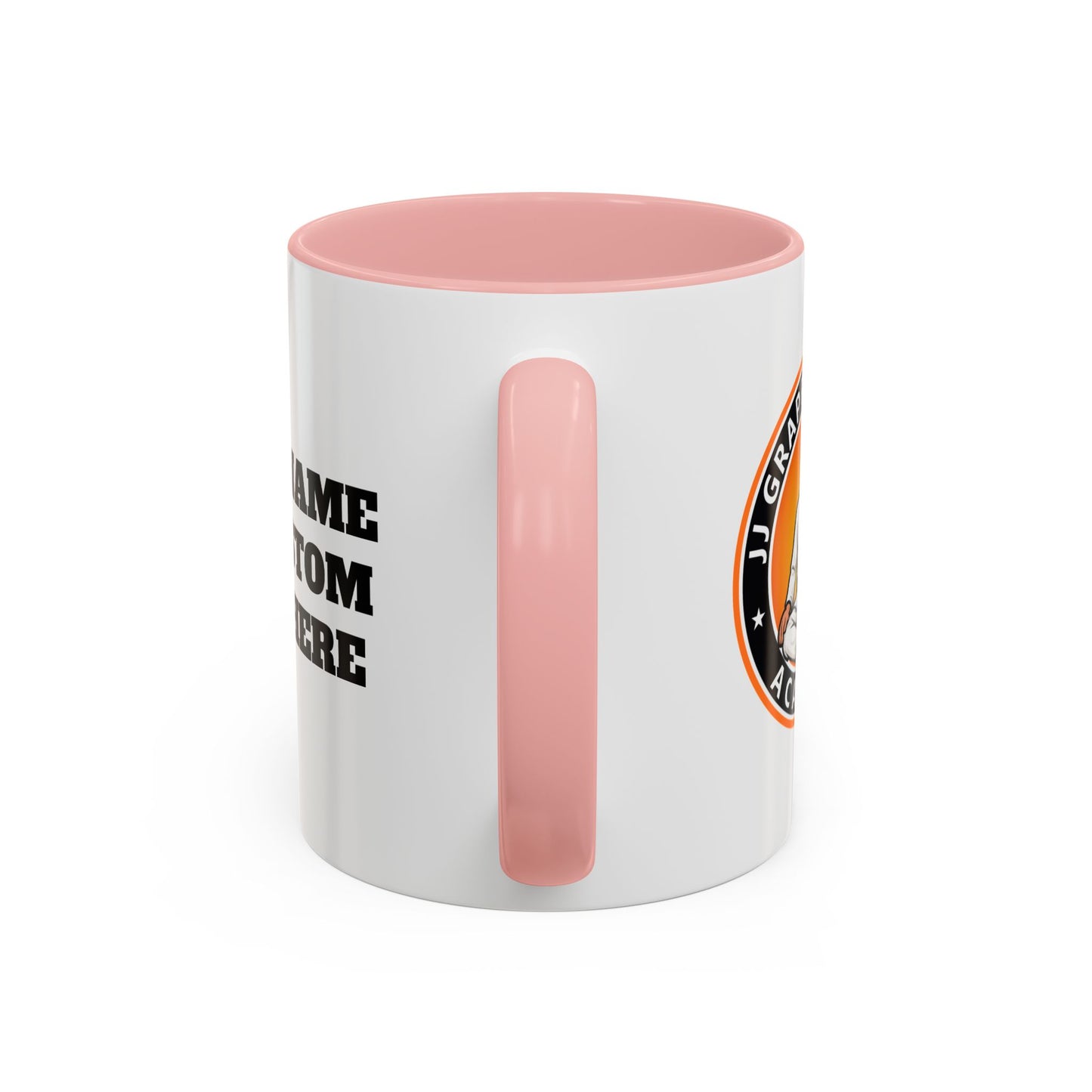 PERSONALIZED JJ Grappling Arts Academy Accent Handle Coffee Mug (11, 15oz), 5 colors