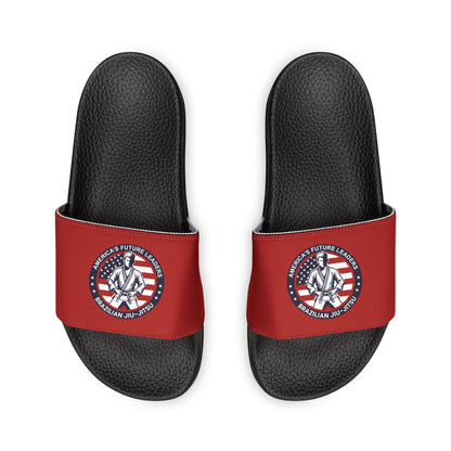 PERSONALIZABLE America's Future Leaders Brazilian Jiu Jitsu Youth Removable-Strap Sandals - Red